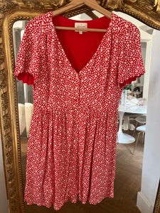 Robe Sezane rouge à fleurs