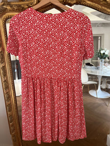 Robe Sezane rouge à fleurs