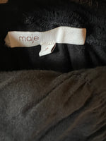 Charger l'image dans la galerie, Maje -  Robe en soie noire bretelles dorées
