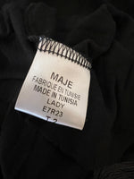 Charger l'image dans la galerie, Maje -  Robe en soie noire bretelles dorées
