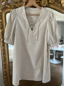 Robe Stella&Suzie beige Julia décolleté corde