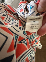 Charger l'image dans la galerie, American Vintage – Robe à motifs beige et orange en soie
