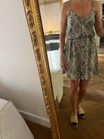 Charger l'image dans la galerie, American Vintage – Robe à motifs beige, bleu et orange
