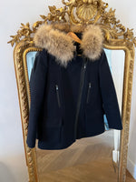 Charger l&#39;image dans la galerie, Duffle Coat Zapa en laine bleu marine
