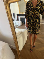 Charger l'image dans la galerie, Robe Ba&amp;sh noire motifs jaunes
