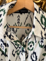 Charger l'image dans la galerie, Robe Zara ecrue motifs verts
