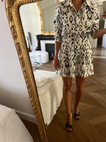 Charger l'image dans la galerie, Robe Zara ecrue motifs verts
