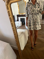 Charger l'image dans la galerie, Robe Zara ecrue motifs verts
