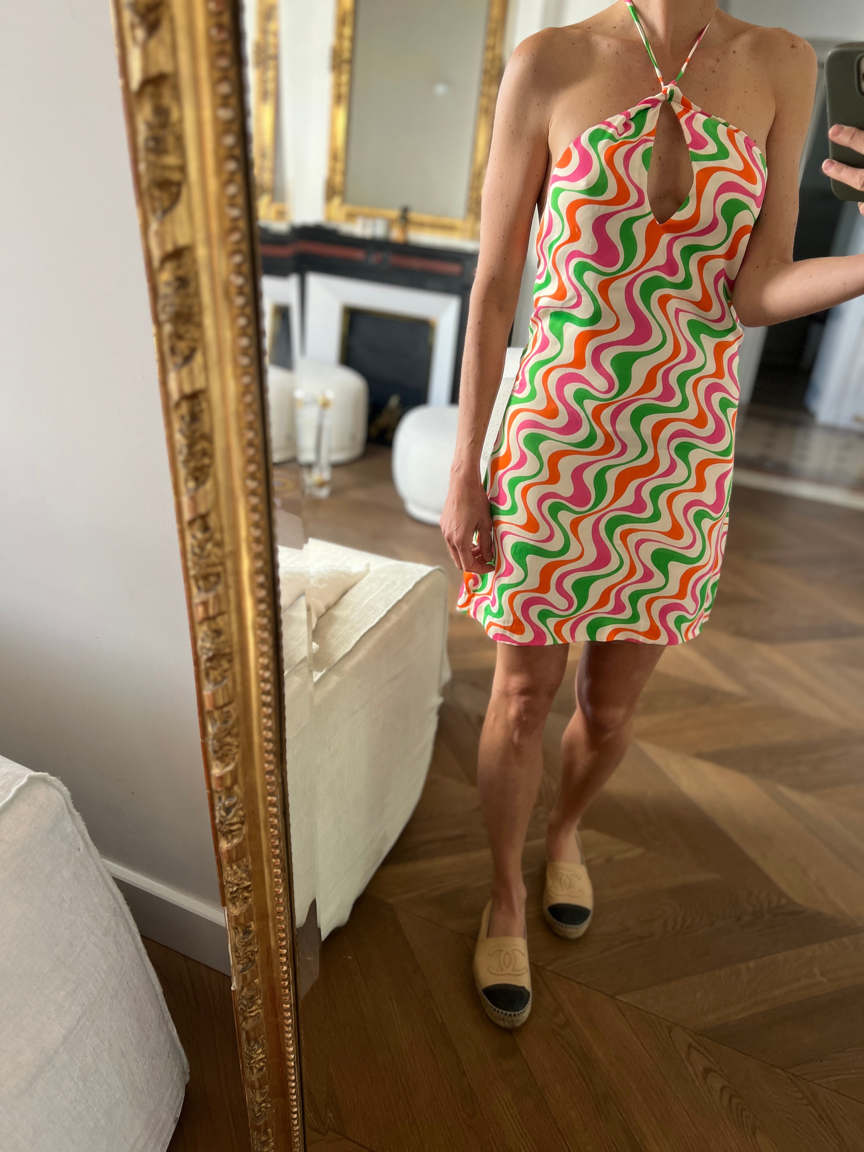 Robe Zara colorée dos nu