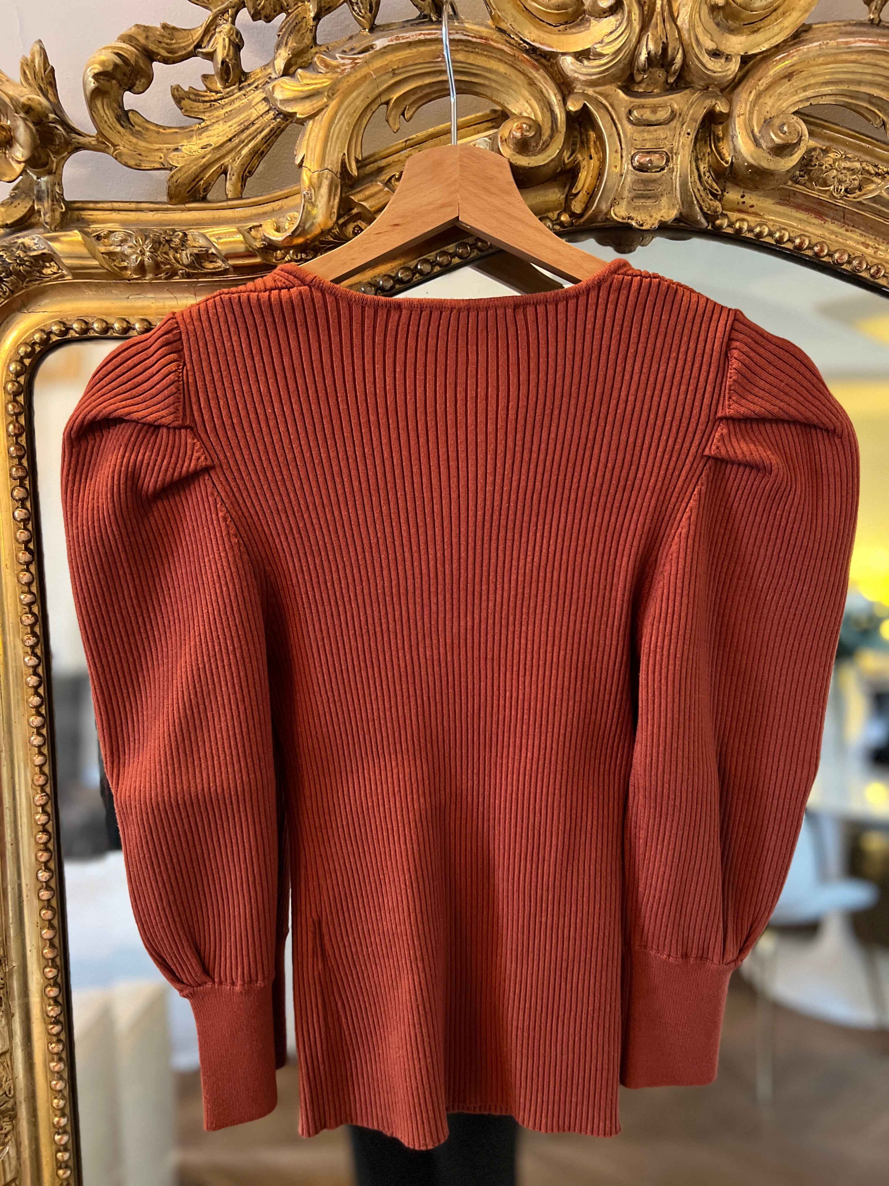 Ba&sh- Pull terracotta à lacets