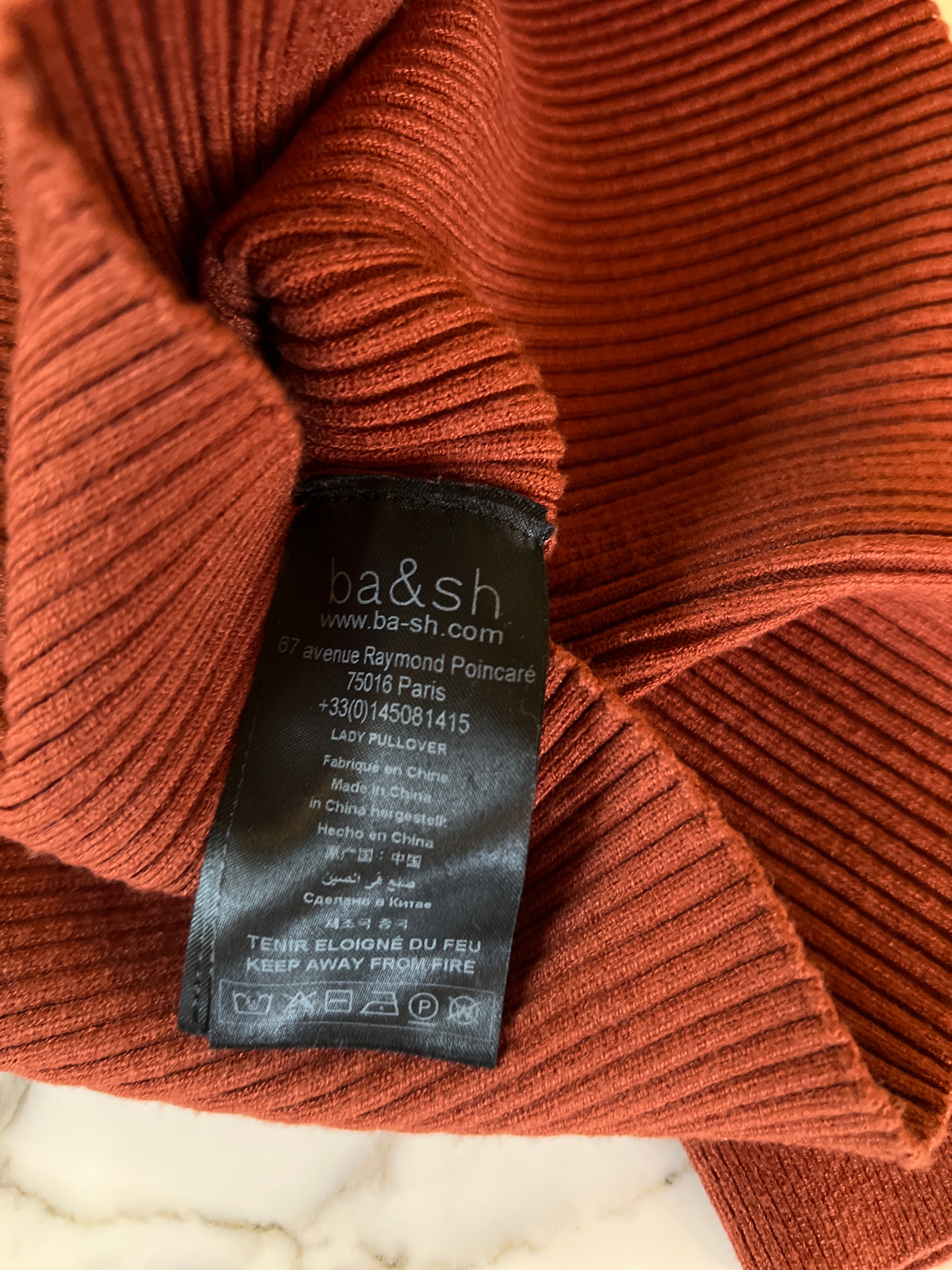 Ba&sh- Pull terracotta à lacets