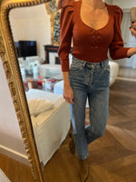 Charger l&#39;image dans la galerie, Ba&amp;sh- Pull terracotta à lacets
