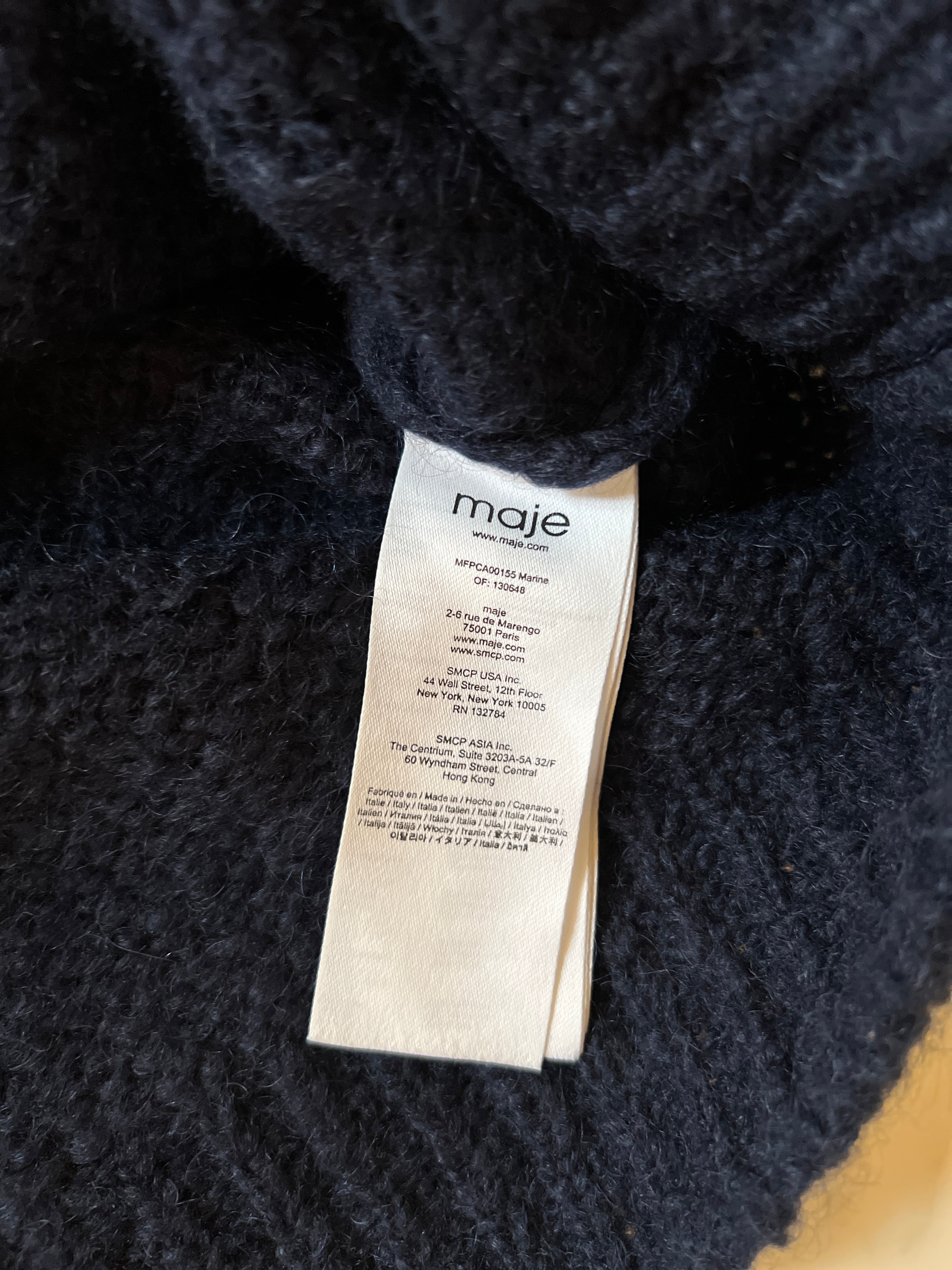 Maje-Gilet bleu marine col V