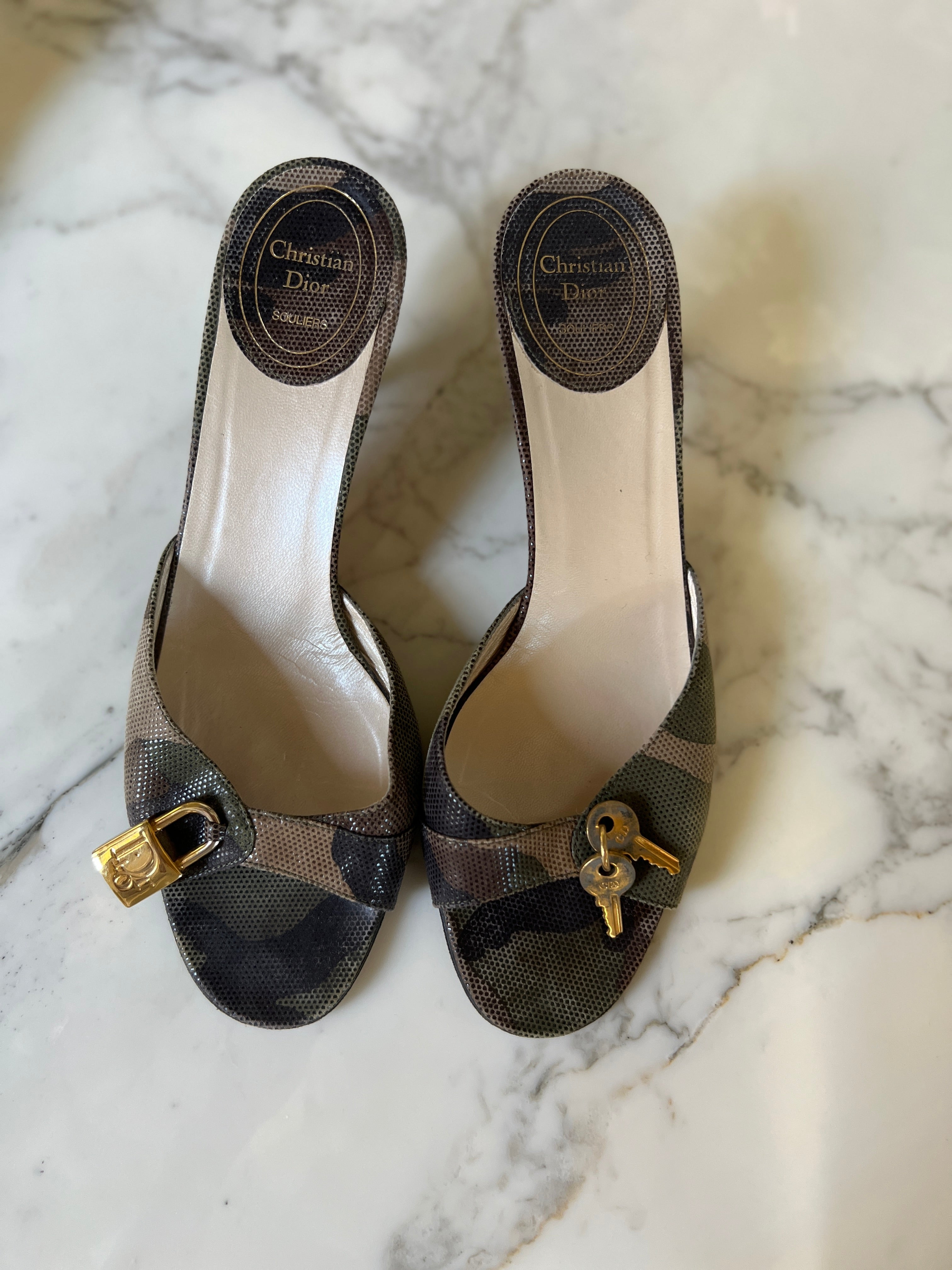 Mules Christian Dior militaire