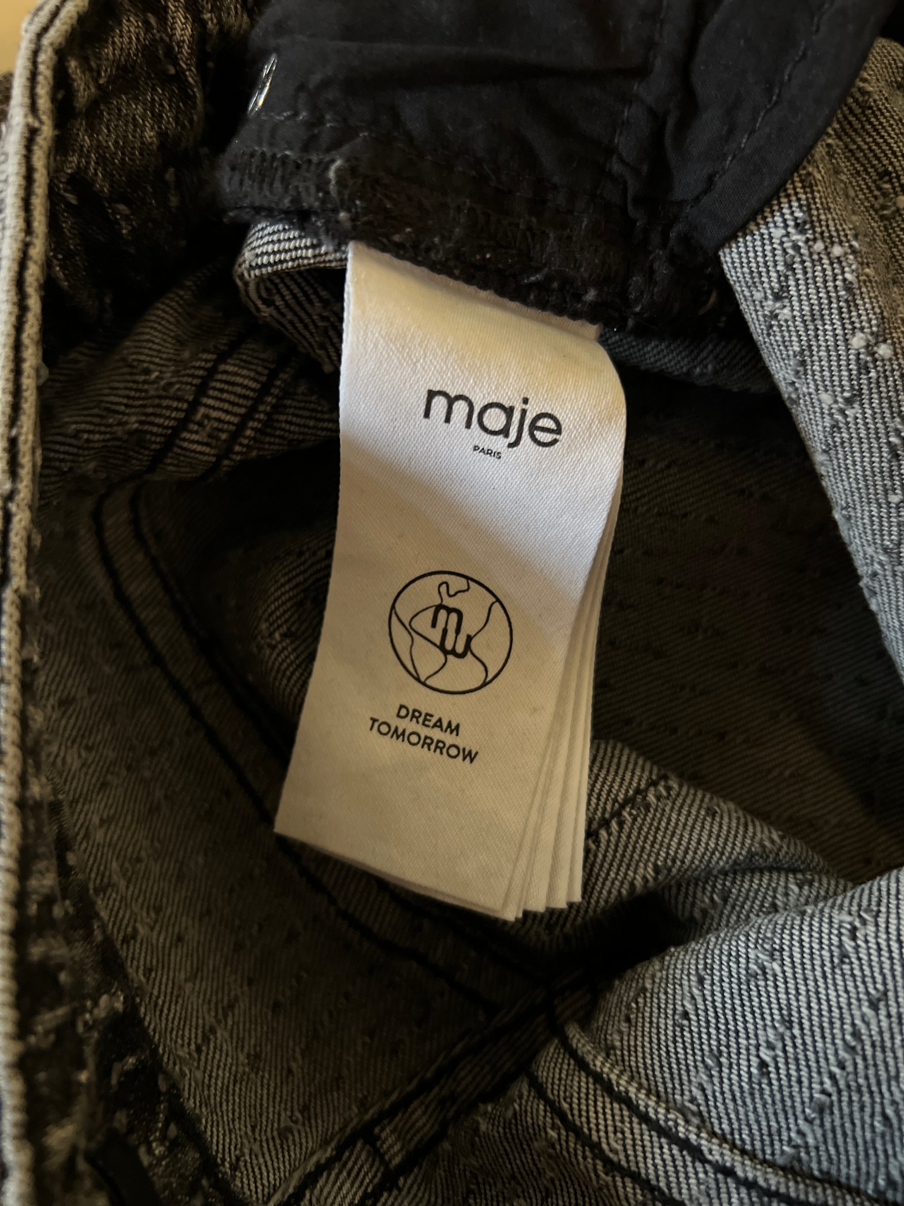 Maje-Jean à strass gris