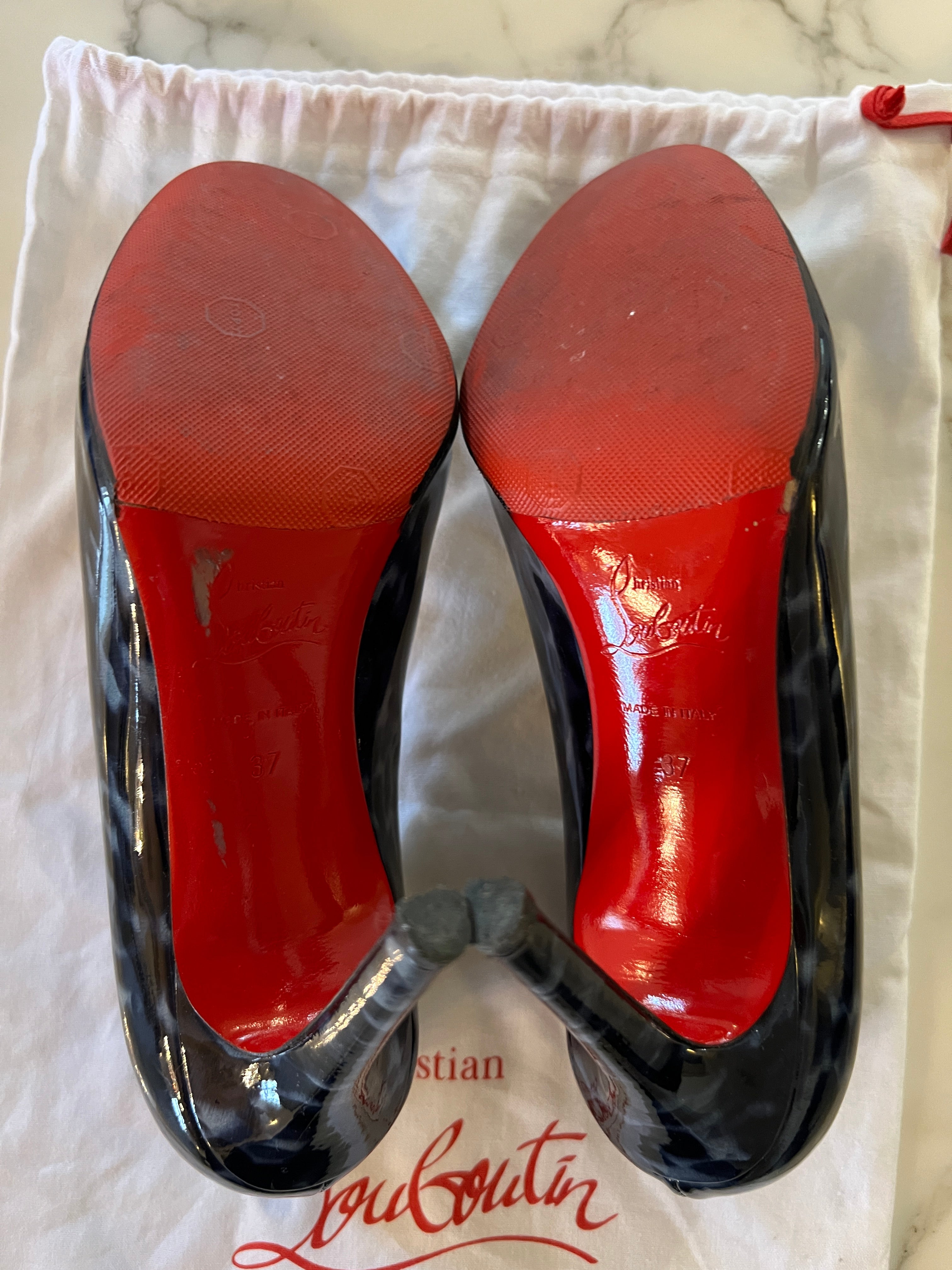 Christian Louboutin-Escarpins vernis bleu