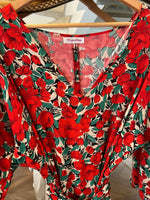 Charger l'image dans la galerie, Topolina - Robe rouge longue à fleurs
