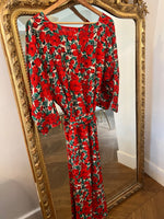Charger l'image dans la galerie, Topolina - Robe rouge longue à fleurs
