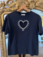 Charger l&#39;image dans la galerie, Sandro - T-shirt coeur en diamants
