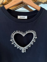 Charger l&#39;image dans la galerie, Sandro - T-shirt coeur en diamants
