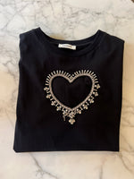 Charger l&#39;image dans la galerie, Sandro - T-shirt coeur en diamants

