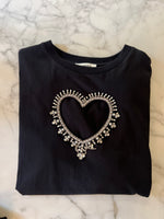 Charger l&#39;image dans la galerie, Sandro - T-shirt coeur en diamants
