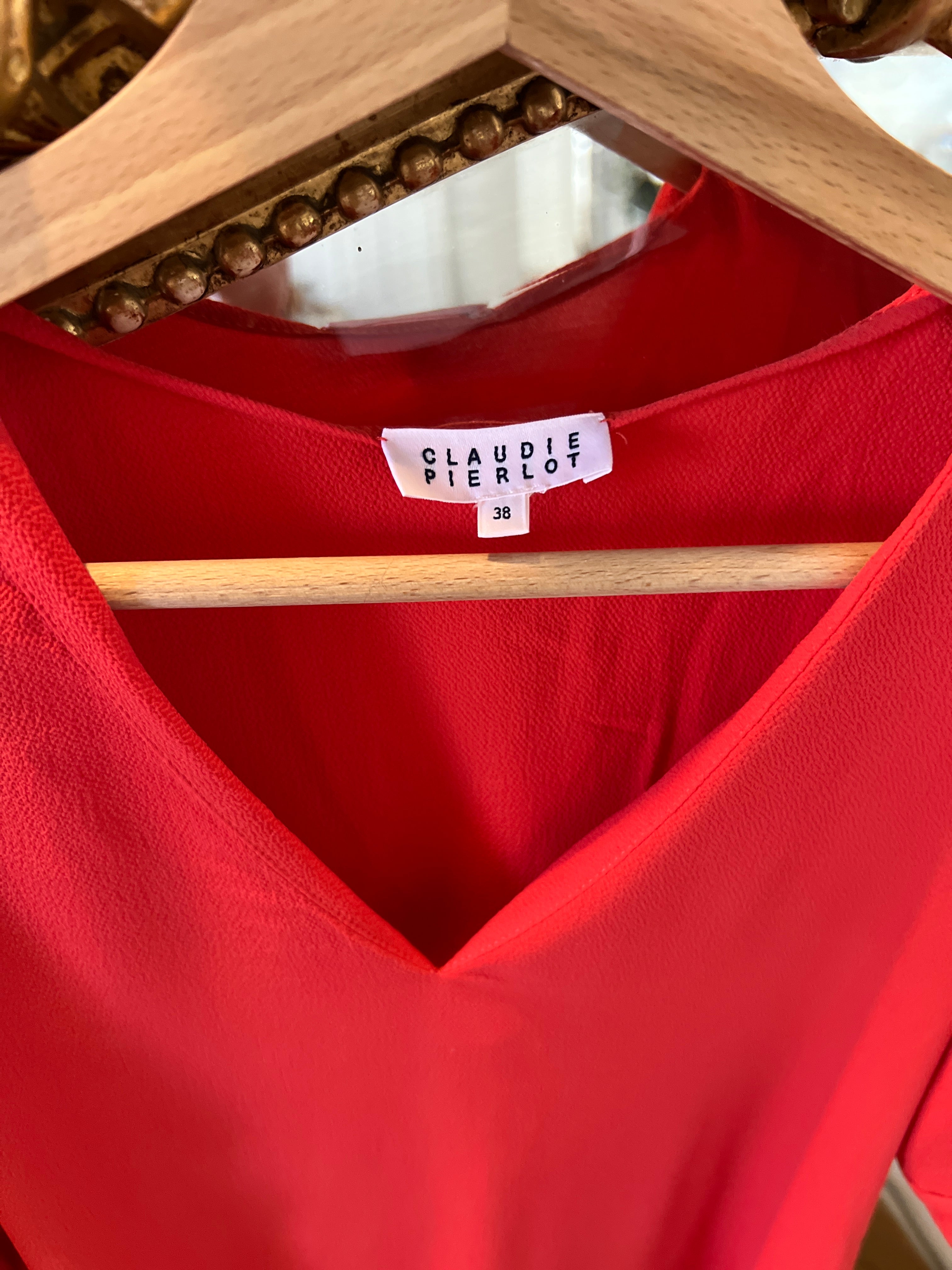 T shirt Claudie Pierlot rouge col v