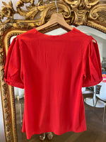 Charger l&#39;image dans la galerie, T shirt Claudie Pierlot rouge col v
