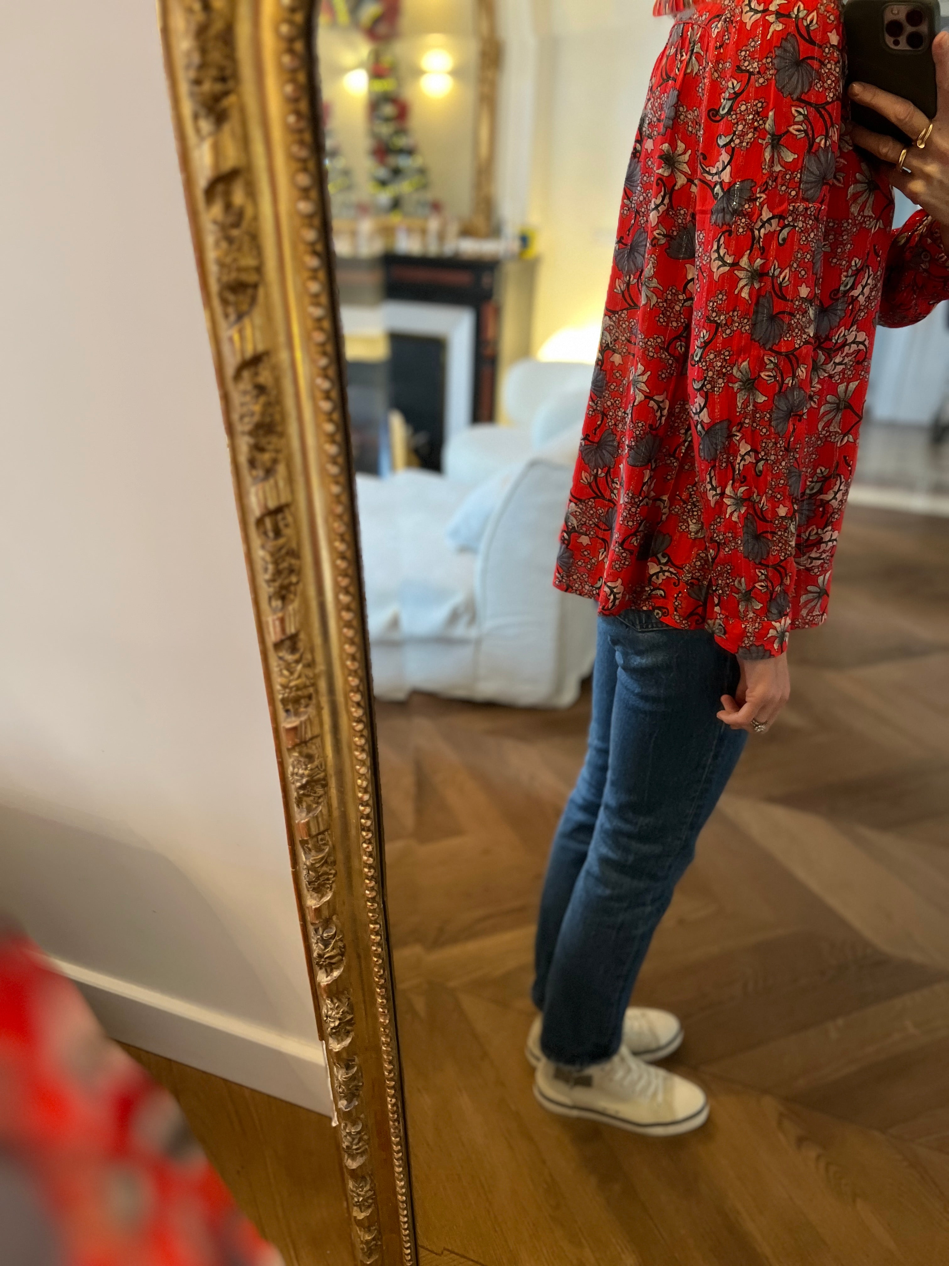 Blouse Ba&sh Edgy rouge irisée