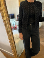 Charger l&#39;image dans la galerie, Maje - Ensemble haut et gilet noir et argenté
