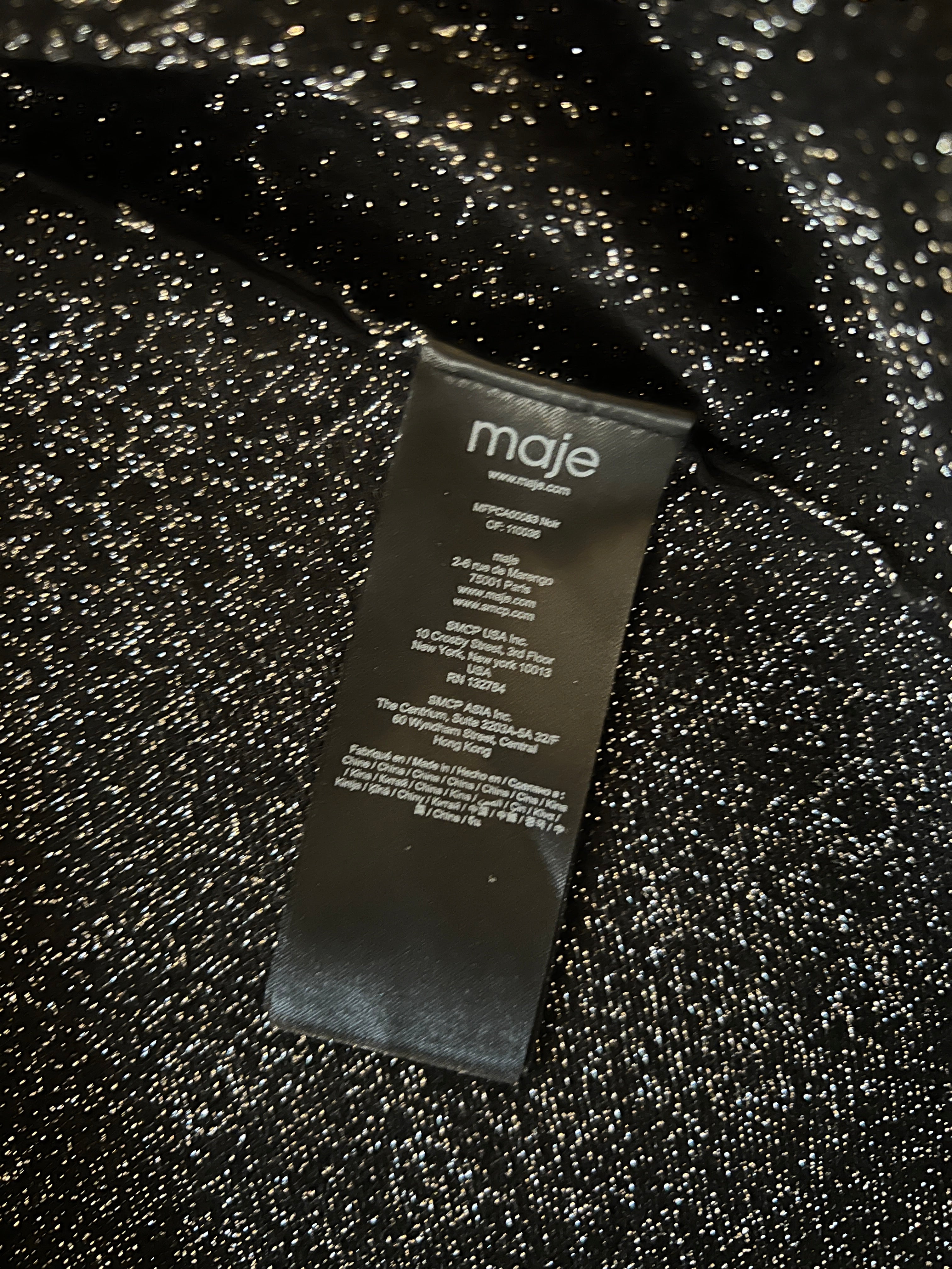 Maje - Ensemble haut et gilet noir et argenté