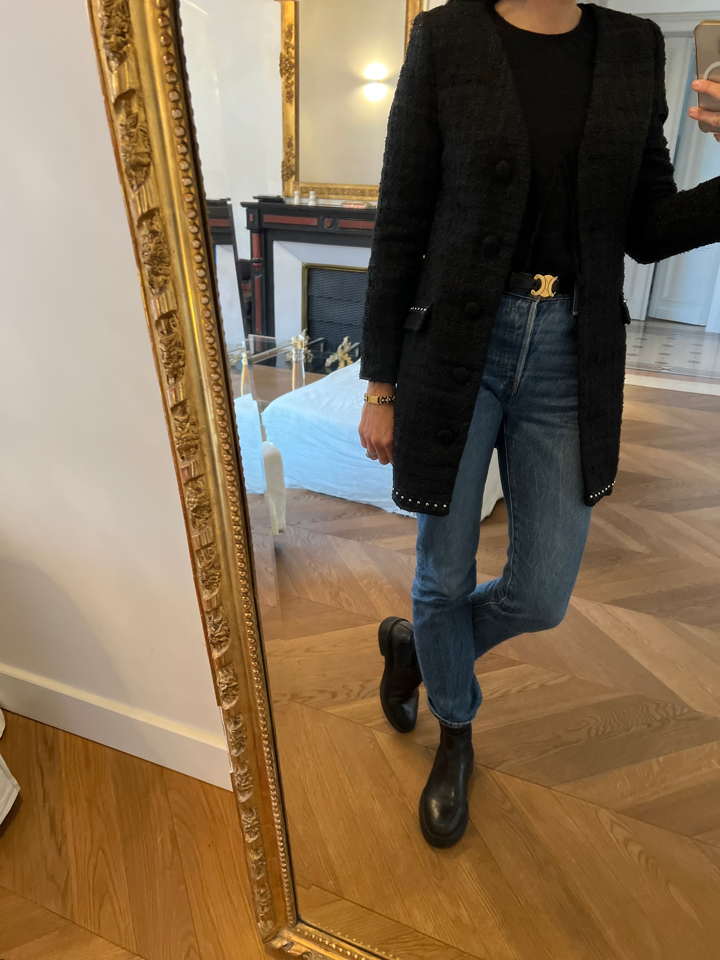 Veste Zara noire à petits clous