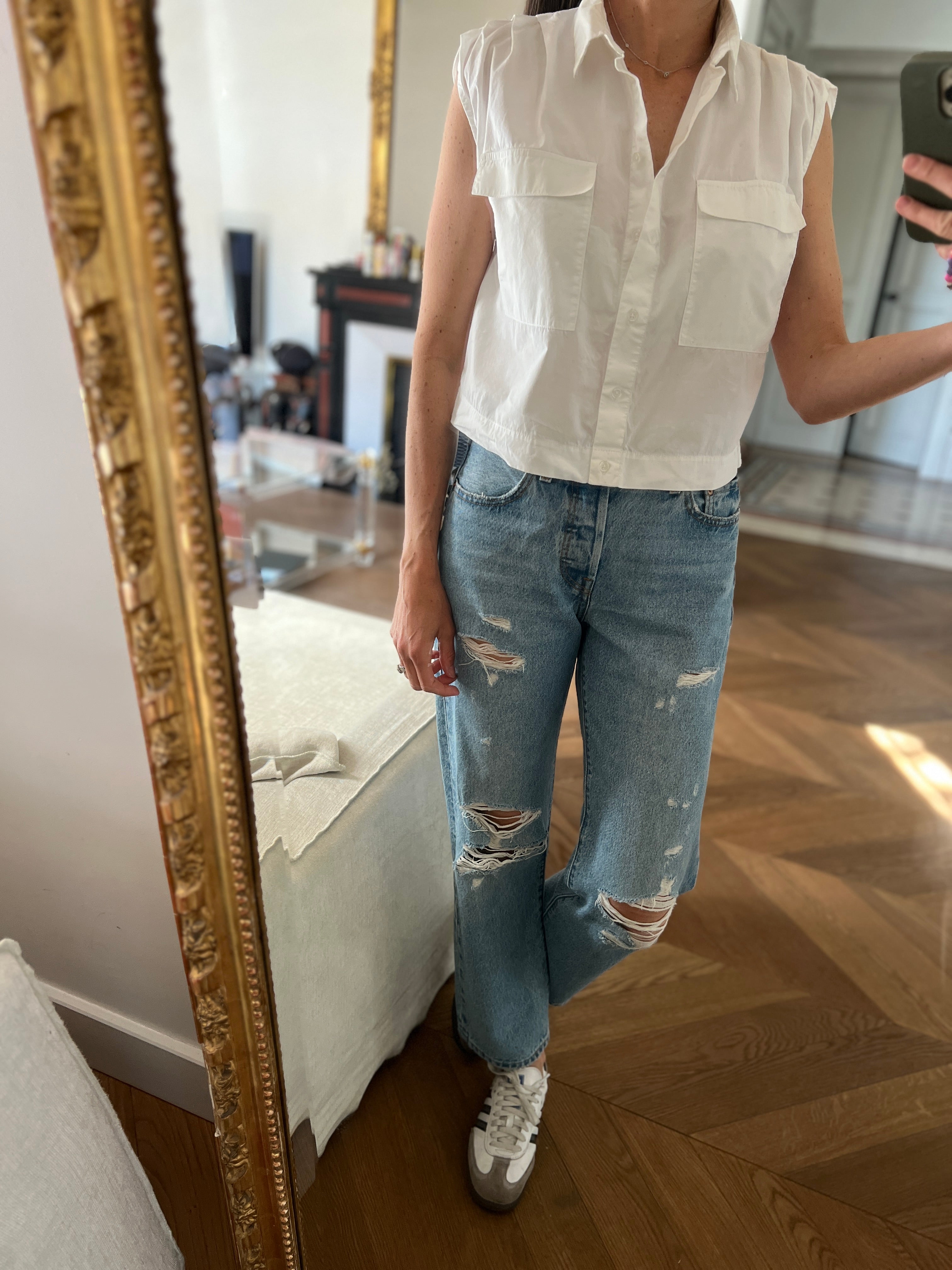 Anne Charlotte Blouse chemisier Mango blanche