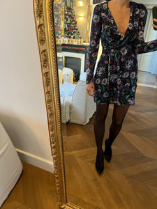 Robe Pull&Bear à fleurs violettes