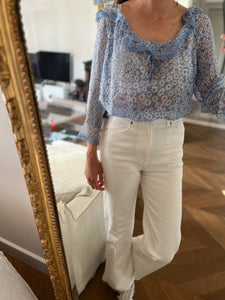 Anne Charlotte Blouse Philosophy Di Alberta Ferretti bleu fluide à fleurs