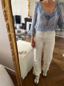 Anne Charlotte Blouse Philosophy Di Alberta Ferretti bleu fluide à fleurs