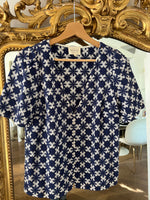 Charger l'image dans la galerie, Sézane - Blouse brodée bleue et blanche
