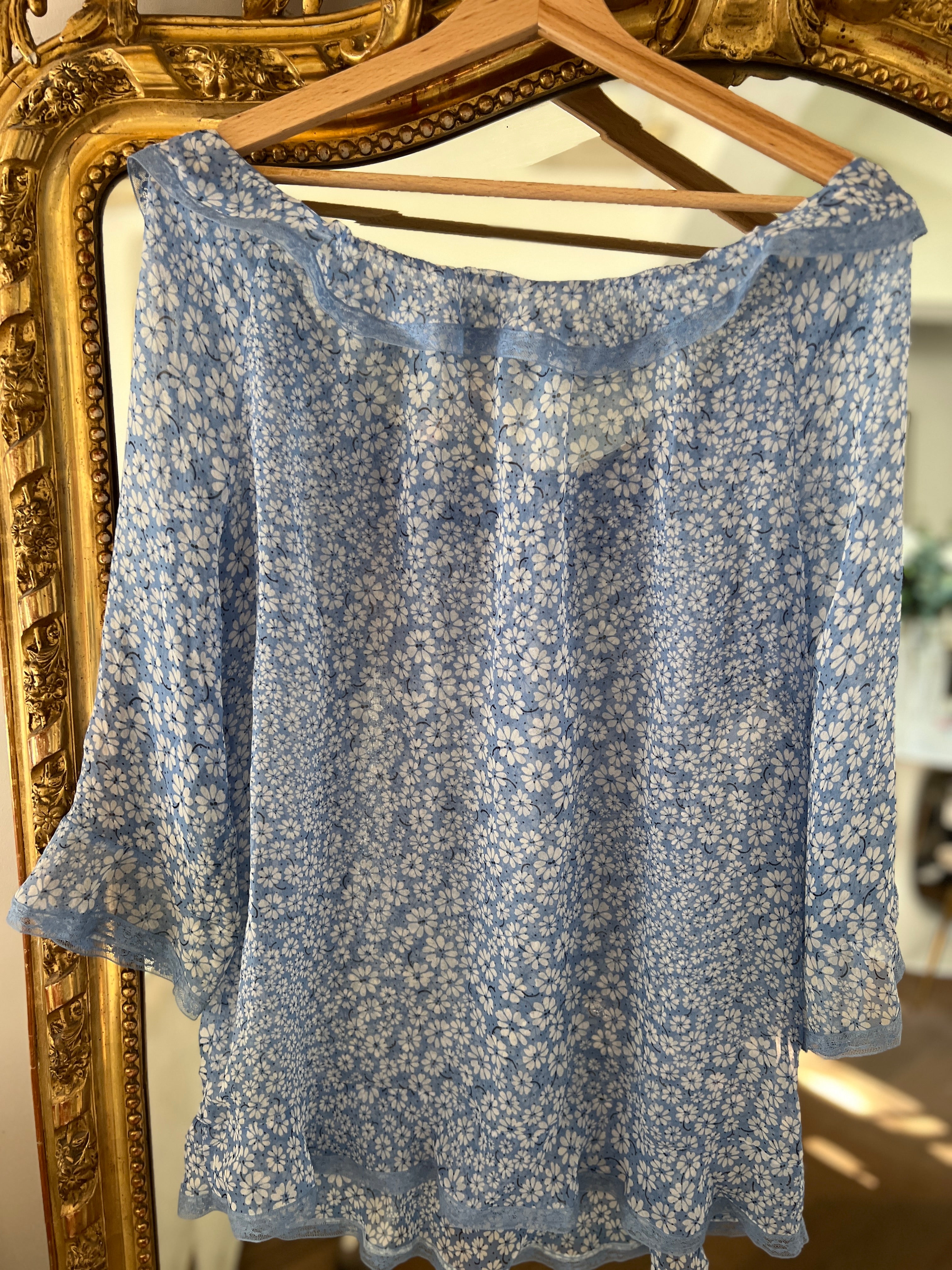 Anne Charlotte Blouse Philosophy Di Alberta Ferretti bleu fluide à fleurs