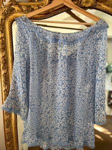 Anne Charlotte Blouse Philosophy Di Alberta Ferretti bleu fluide à fleurs