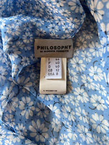 Anne Charlotte Blouse Philosophy Di Alberta Ferretti bleu fluide à fleurs