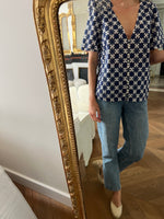 Charger l'image dans la galerie, Sézane - Blouse brodée bleue et blanche
