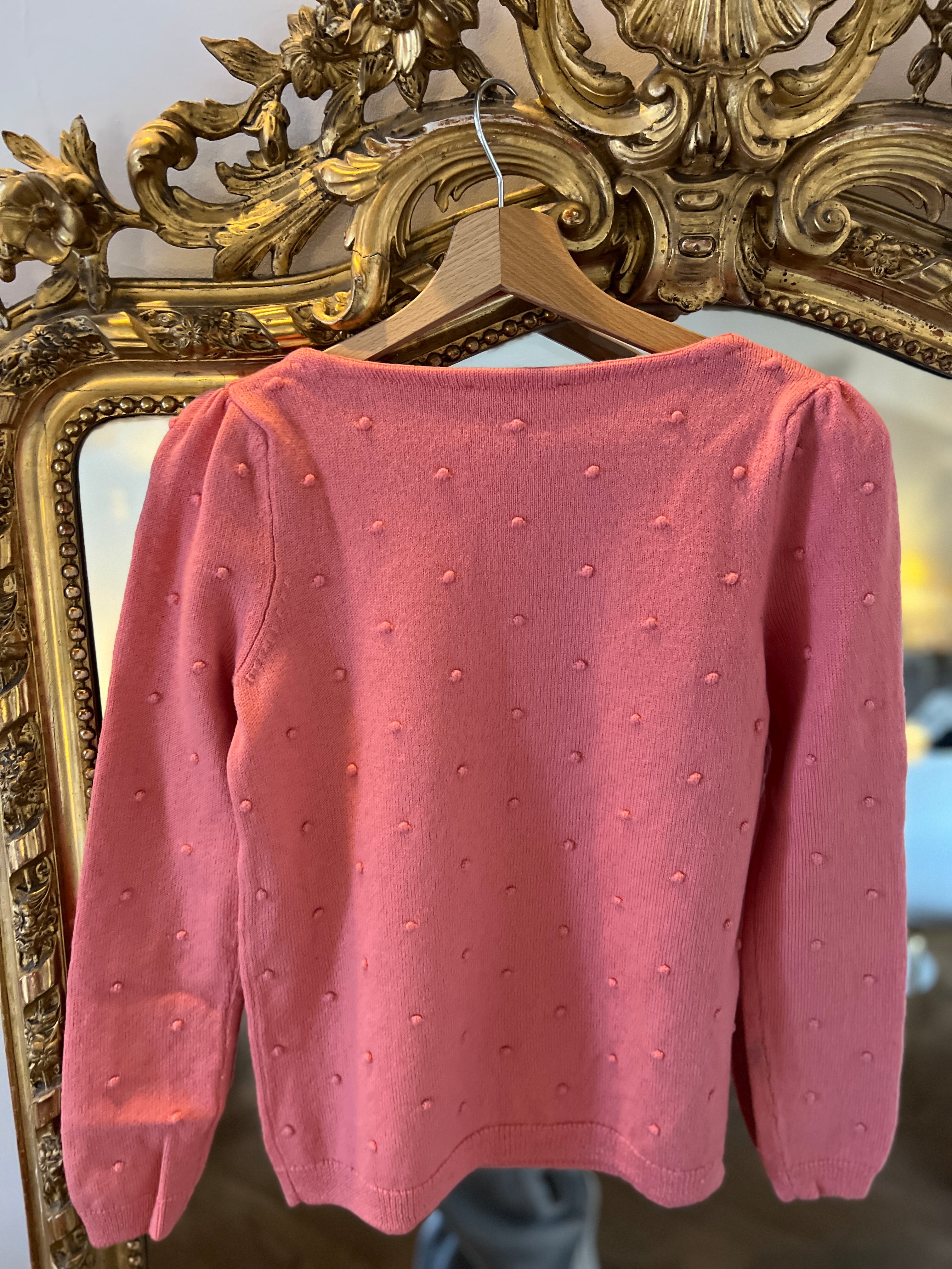 Pull Sezane en laine rose à petits pois