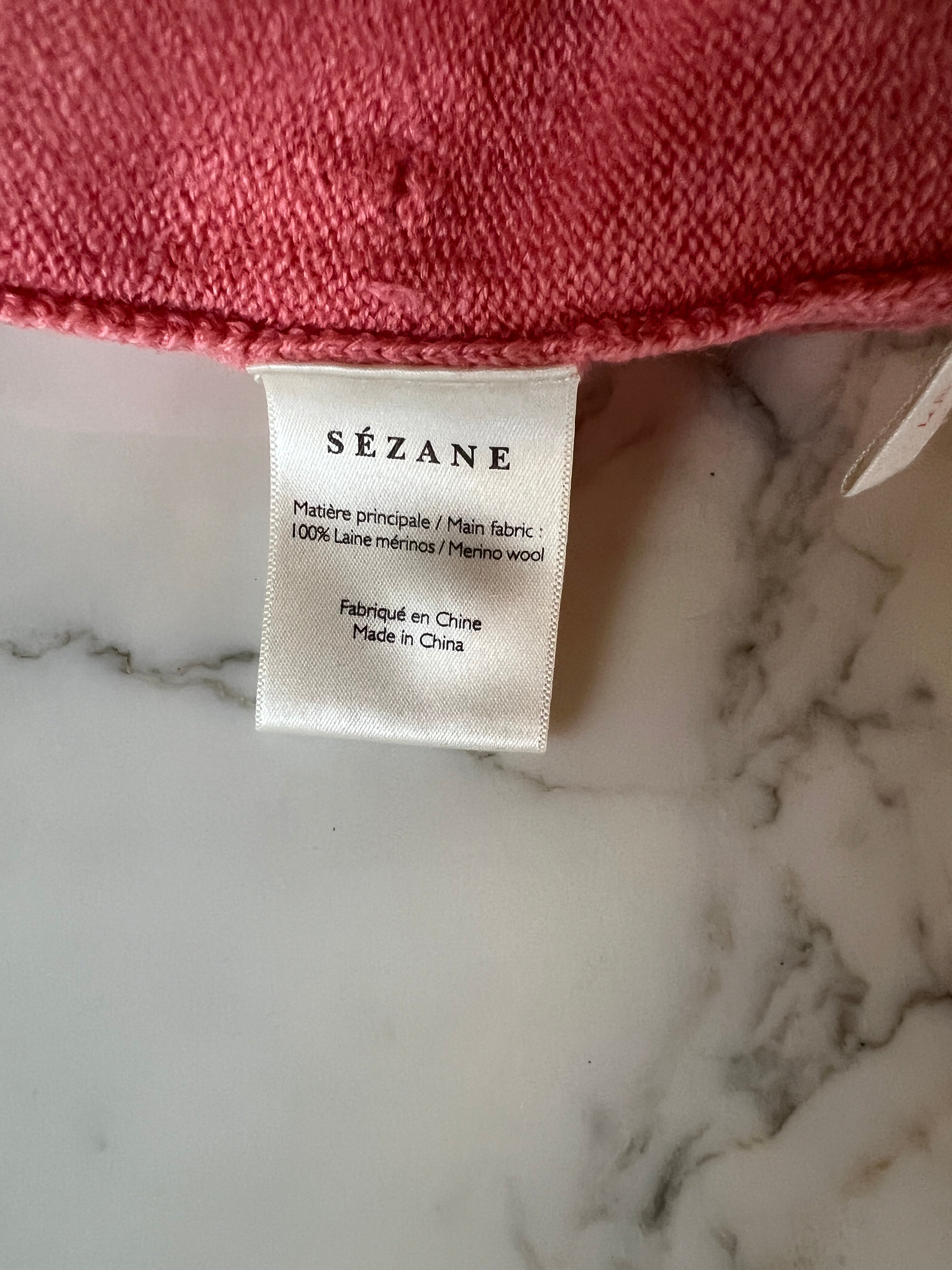 Pull Sezane en laine rose à petits pois