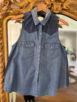 Charger l&#39;image dans la galerie, Anne Charlotte Top dos nu Belair en jean
