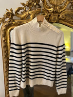 Charger l'image dans la galerie, Maje - Pull en cachemire rayé ecru
