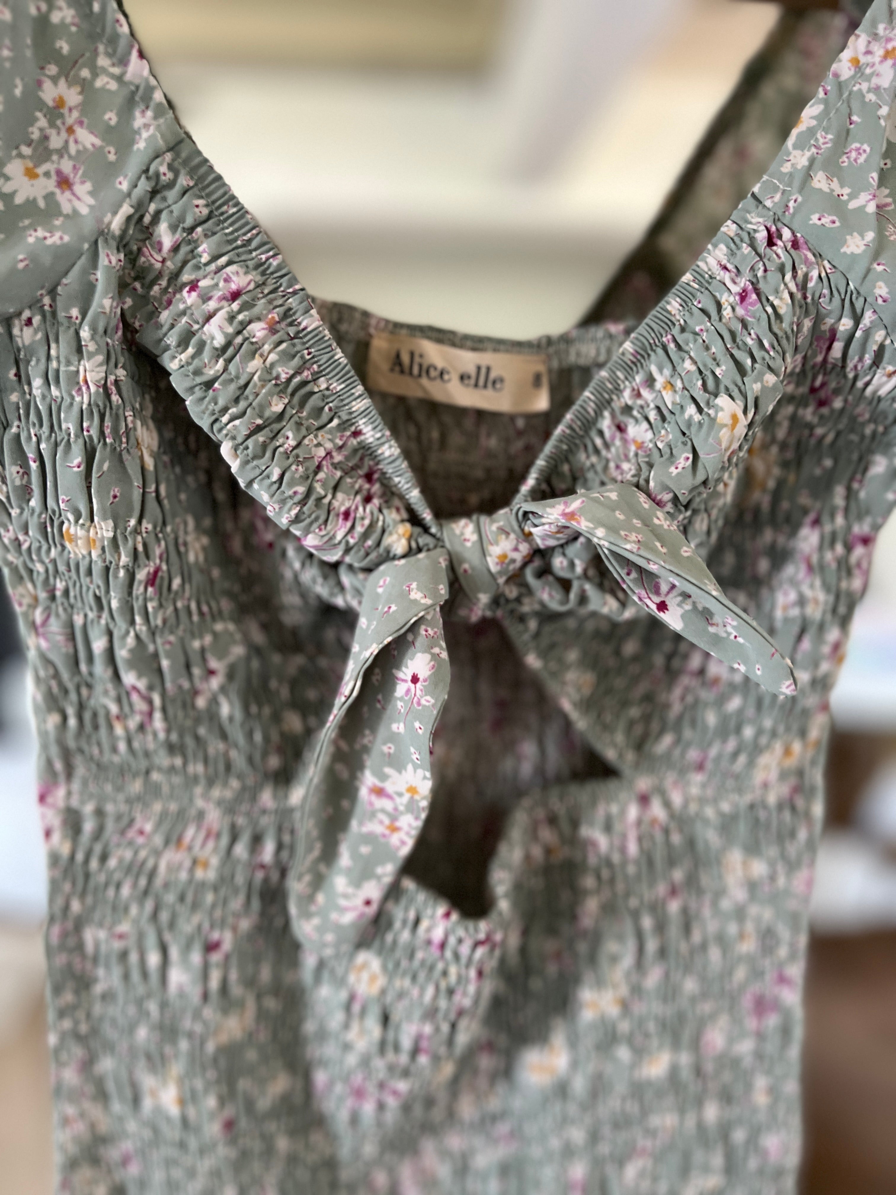 Robe Alice Elle verte petites fleurs