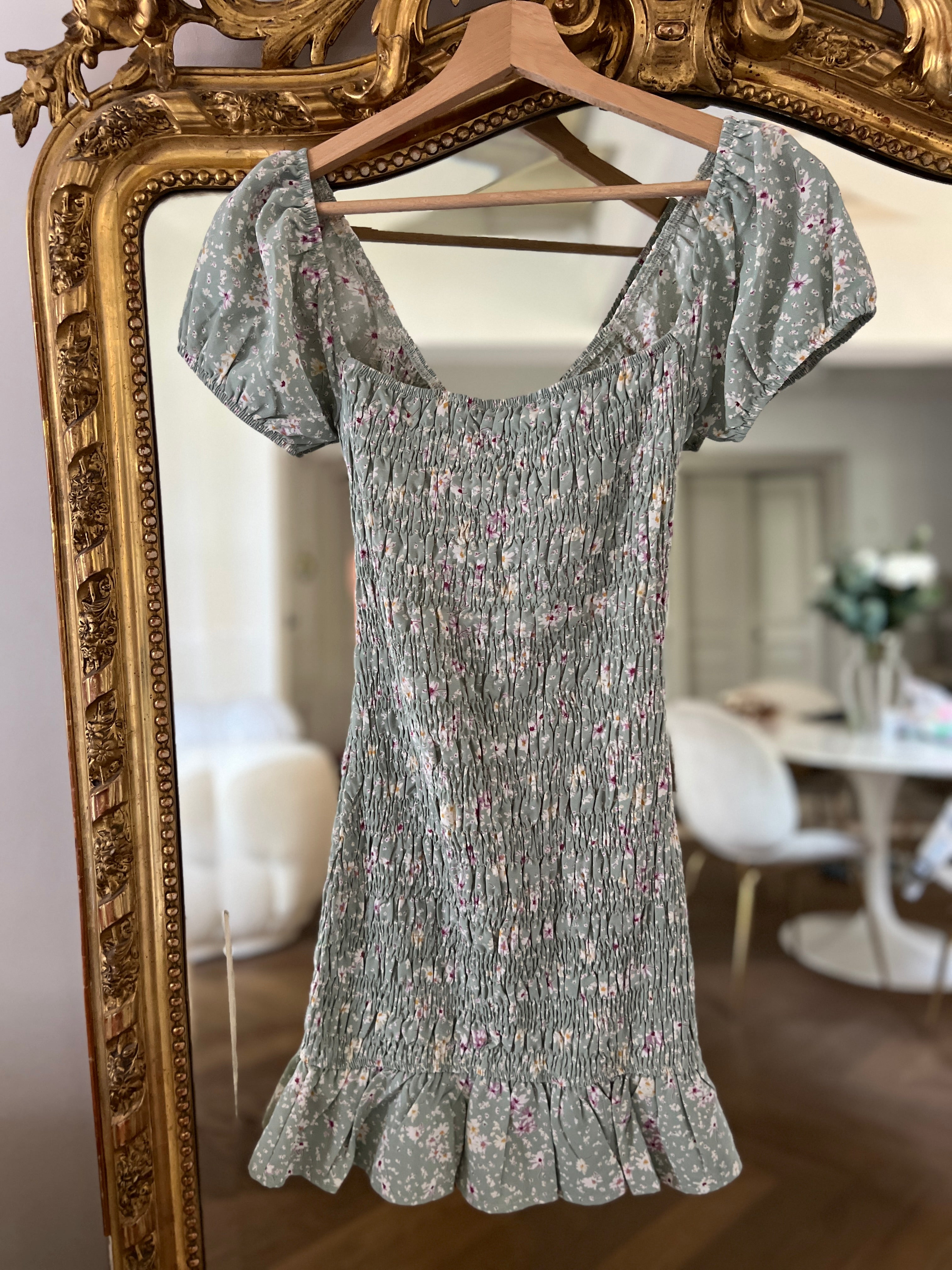 Robe Alice Elle verte petites fleurs
