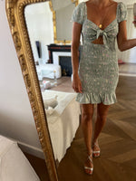 Charger l&#39;image dans la galerie, Robe Alice Elle verte petites fleurs
