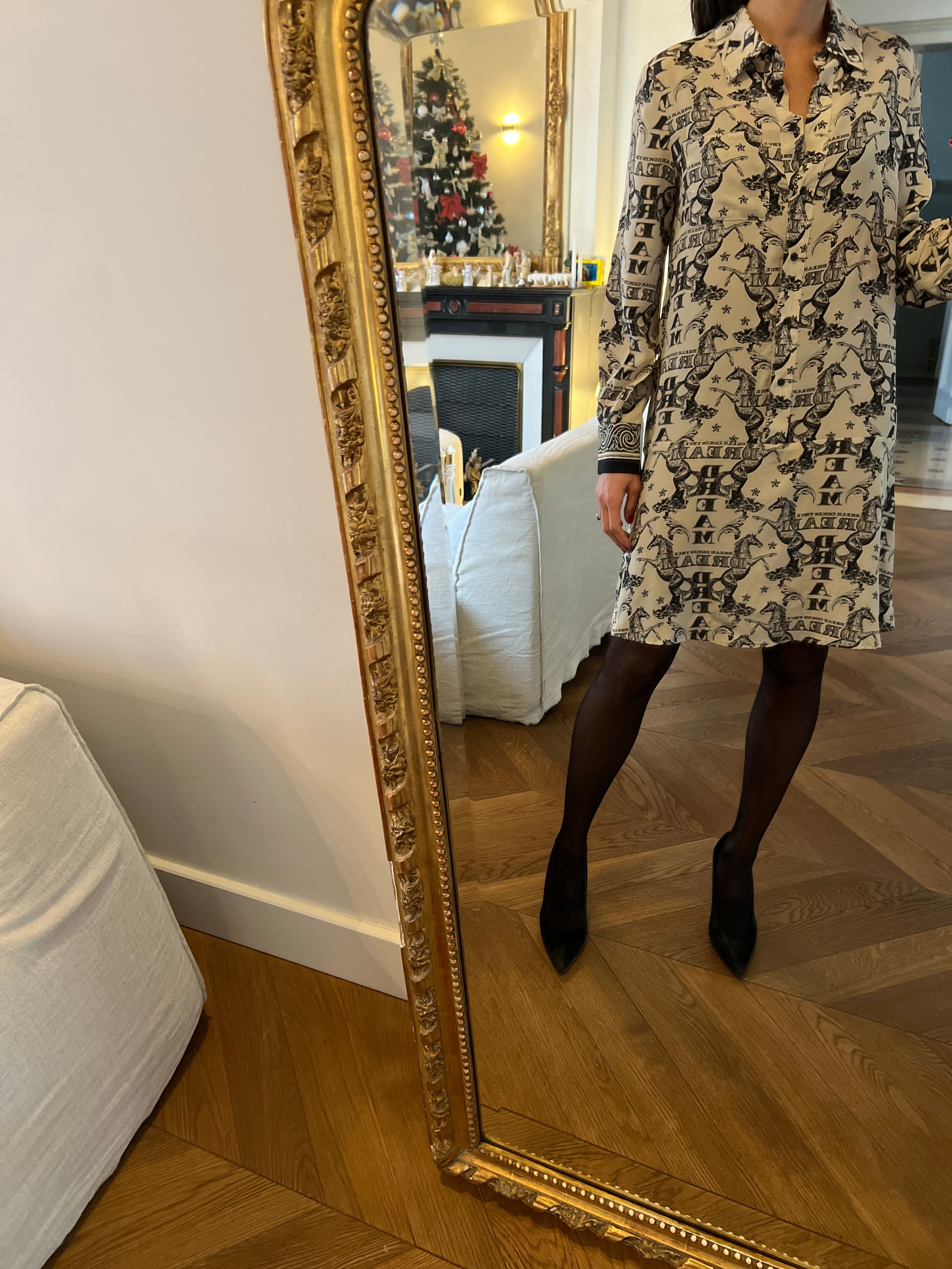 Robe chemisier Claudie Pierlot en soie à motifs