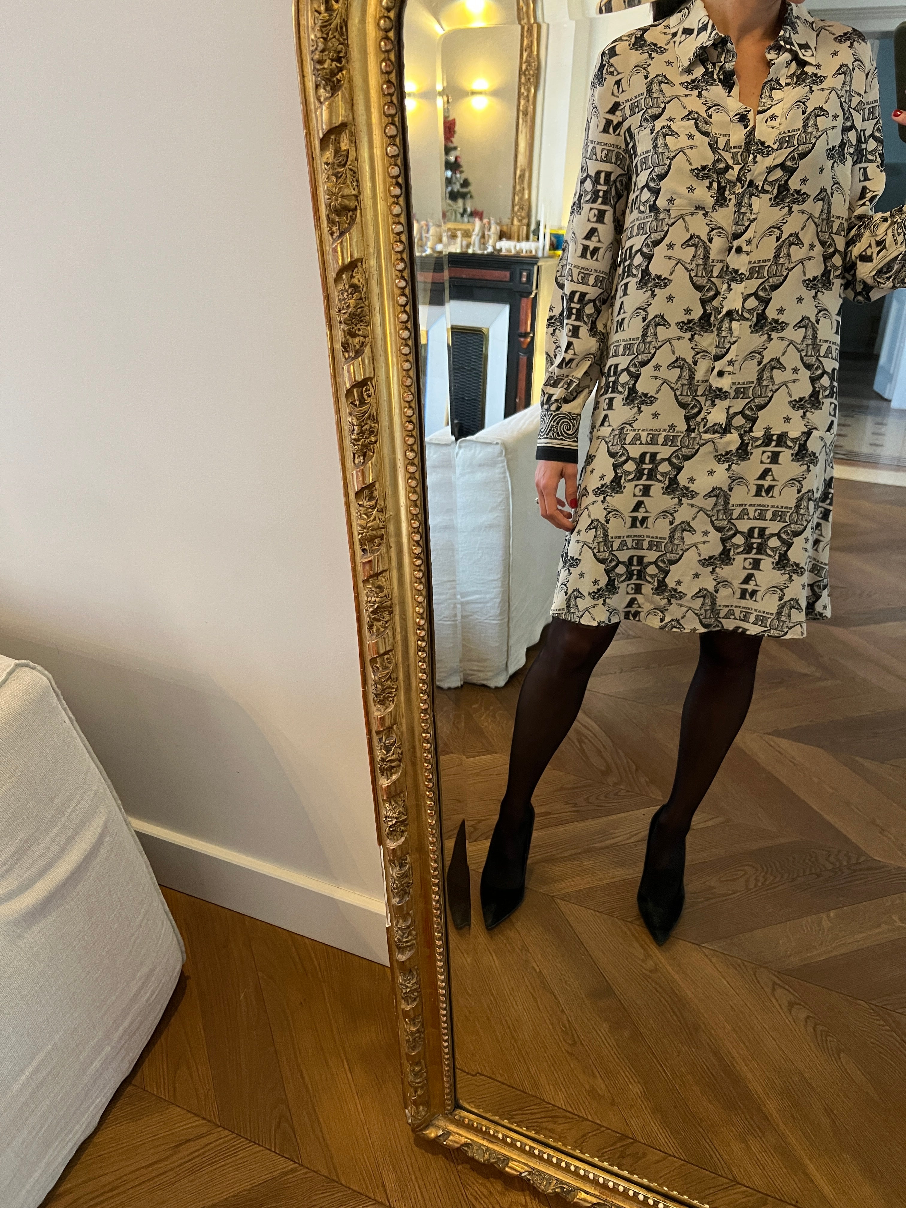 Robe chemisier Claudie Pierlot en soie à motifs